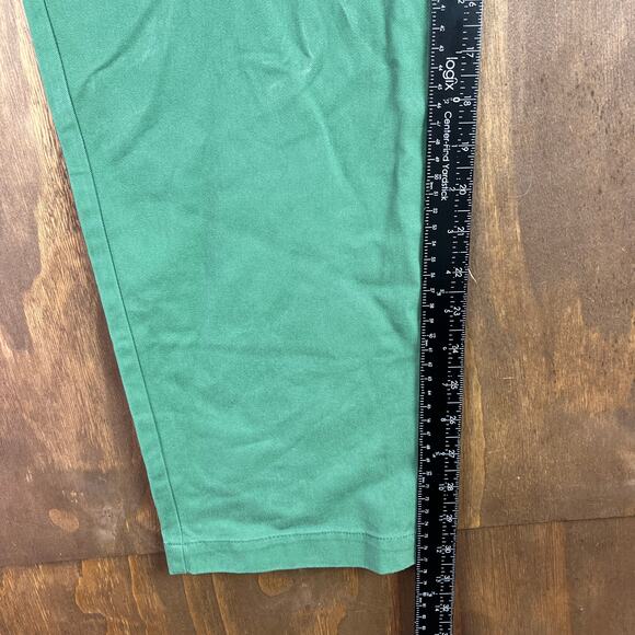Houston White Mens Pants Green Chinos Single Pleated Wide Leg 100% Cotton 32x32 - Picture 8 of 12